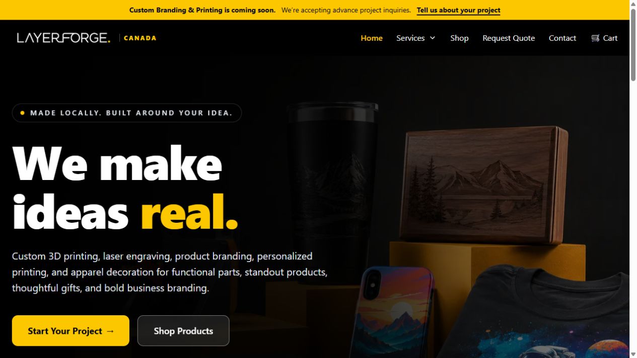 Layer Forge Canada homepage
